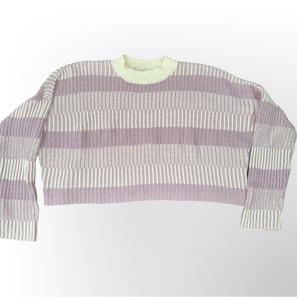 Sincerely Jules Lavender and White Striped Sweater